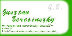 gusztav bercsinszky business card